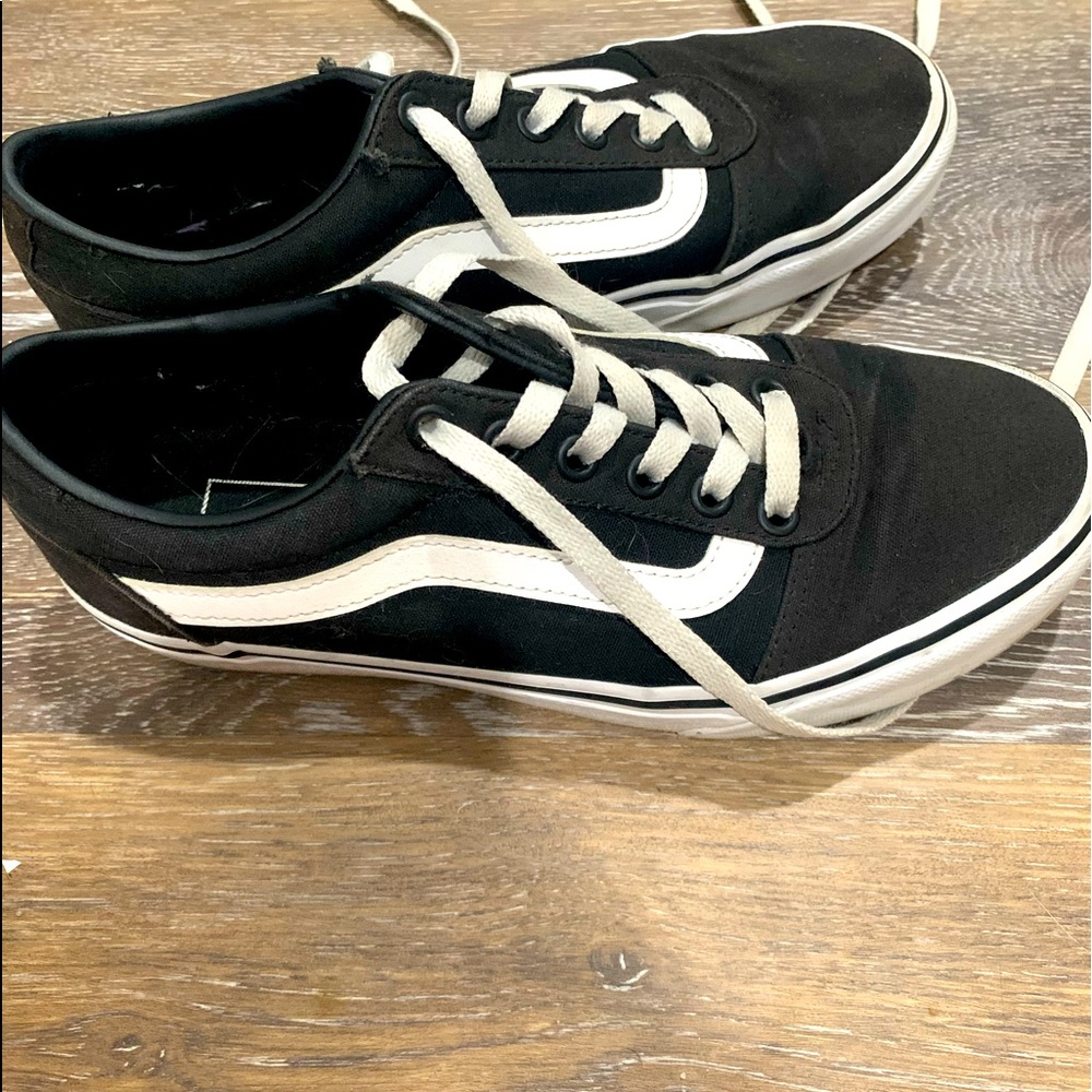 Black and White Womens Vans Size 7.5